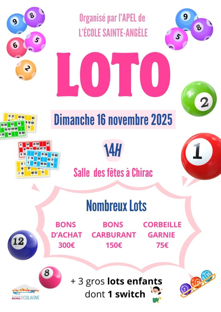 Affiche Annonce Soirée Loto Moderne Illustré Coloré (2)